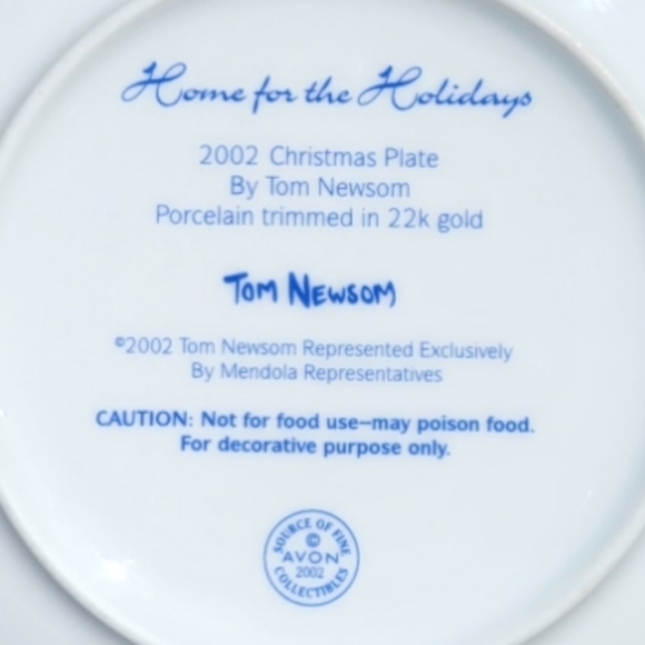 1 Vtg '02 Plate Home For The Holidays 22K Gold Trim - Picture 4 of 4